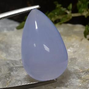 Calcedonio viola reale naturale da 15.09 ct, Forma a pera, Traslucido