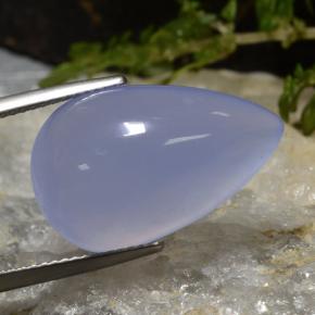 Calcedonio viola reale naturale da 15.09 ct, Forma a pera, Traslucido