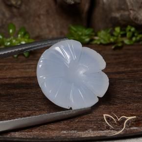 Calcedonio Viola Blu naturale da 11.84 ct, Taglio a fiore, Traslucido