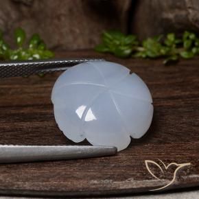 Calcedonio Viola Blu naturale da 11.84 ct, Taglio a fiore, Traslucido