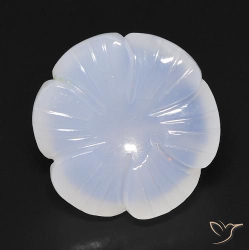12.91ct Naturale Azzurro cielo chiaro Calcedonio, Taglio a fiore, Traslucido