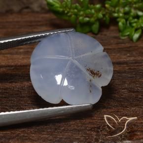 Calcedonio Azzurro naturale da 9.24 ct, Taglio a fiore, Traslucido