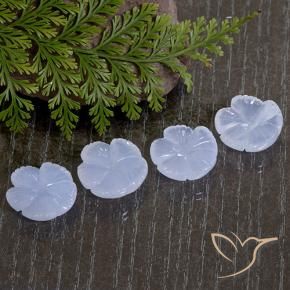 Gemme di Calcedonio Viola Blu naturale da 31.20 ct, Taglio a fiore, Traslucido