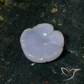 Calcedonio Azzurro naturale da 8.75 ct, Taglio a fiore, Traslucido