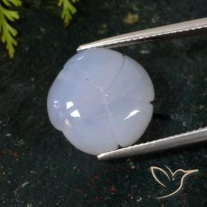 Calcedonio Azzurro naturale da 8.75 ct, Taglio a fiore, Traslucido