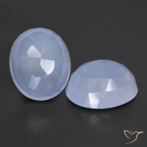 Gemme di Calcedonio Viola Blu naturale da 9.08 ct, Ovale, Traslucido