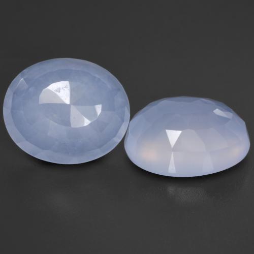 Calcedonio naturale blu da 8,71 ct, taglio ovale, traslucido