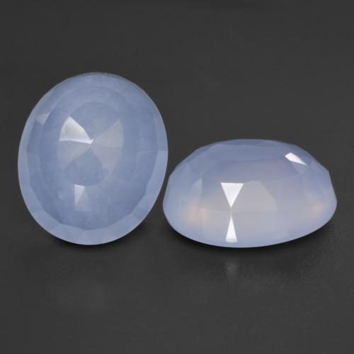 Calcedonio naturale blu da 8,71 ct, taglio ovale, traslucido