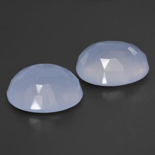 Calcedonio naturale blu da 8,71 ct, taglio ovale, traslucido
