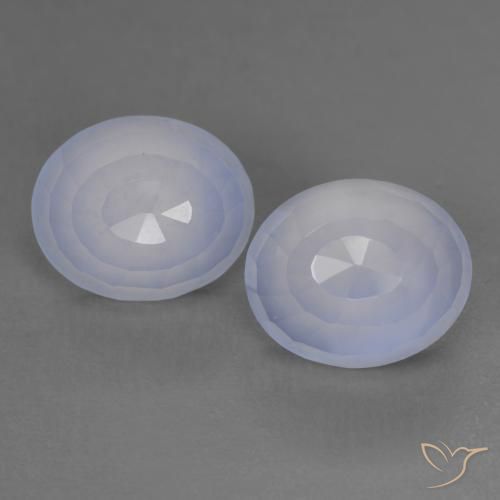 Gemme di Calcedonio Blu violaceo naturale da 7.56 ct, Ovale, Traslucido