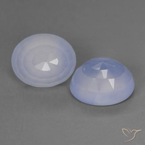Gemme di Calcedonio Blu violaceo naturale da 7.56 ct, Ovale, Traslucido