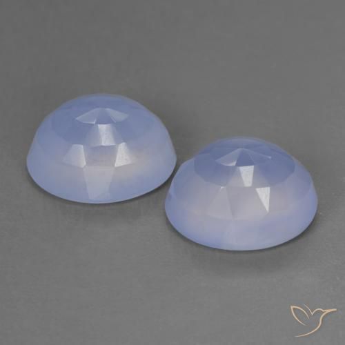 Gemme di Calcedonio Blu violaceo naturale da 7.56 ct, Ovale, Traslucido