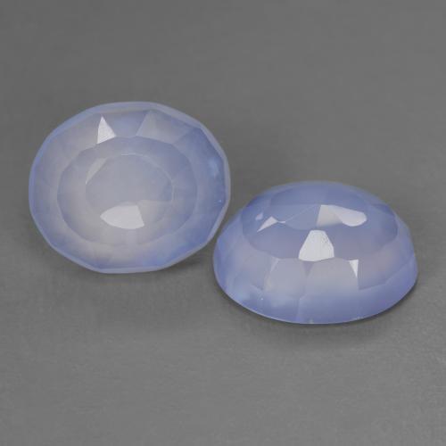 Calcedonio naturale viola da 8,04 ct, taglio ovale, traslucido