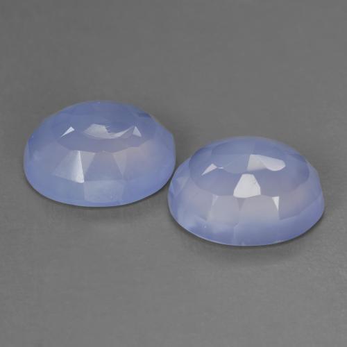 Calcedonio naturale viola da 8,04 ct, taglio ovale, traslucido