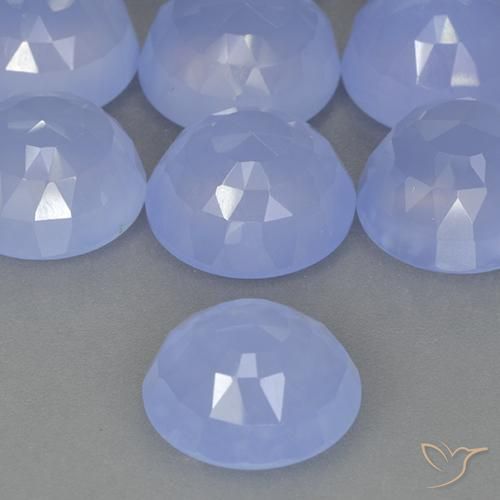 Calcedonio Blu violaceo naturale da 4.60 ct, Rotondo, Traslucido