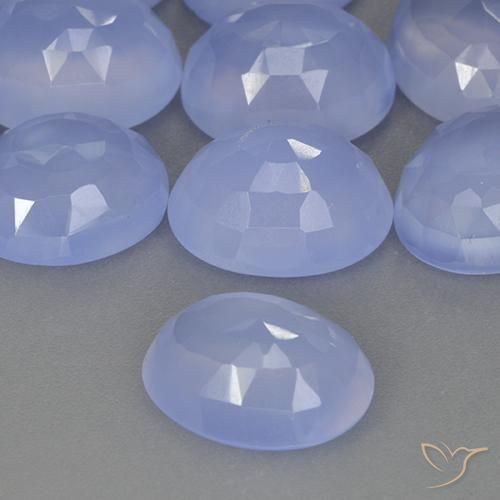 4.43ct Naturale Blu violaceo Calcedonio, Ovale, Traslucido