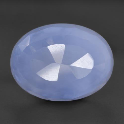 Calcedonio Blu violaceo naturale da 9.17 ct, Taglio ovale, Traslucido