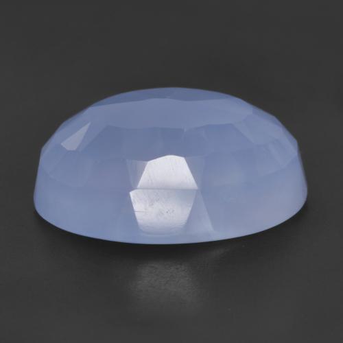 Calcedonio Blu violaceo naturale da 9.17 ct, Taglio ovale, Traslucido