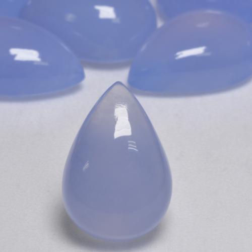 Calcedonio Blu violaceo naturale da 4.49 ct, Forma a pera, Traslucido