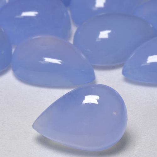 Calcedonio Blu violaceo naturale da 4.49 ct, Forma a pera, Traslucido