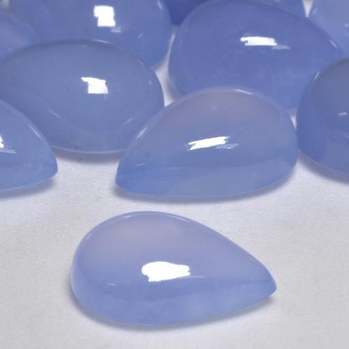 Calcedonio Blu violaceo naturale da 4.49 ct, Forma a pera, Traslucido