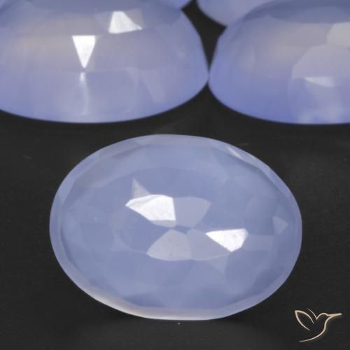 5.57ct Naturale Blu violaceo Calcedonio, Ovale, Traslucido