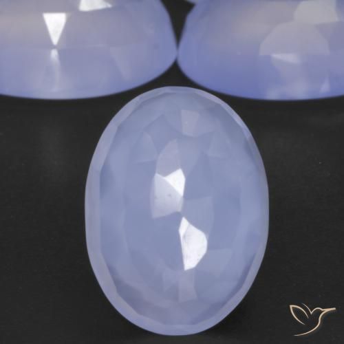 Calcedonio Blu violaceo naturale da 5.57 ct, Ovale, Traslucido