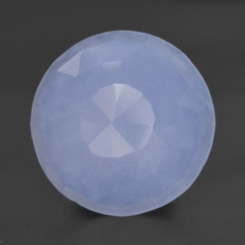 Calcedonio naturale blu da 5,57 ct, taglio rotondo, traslucido