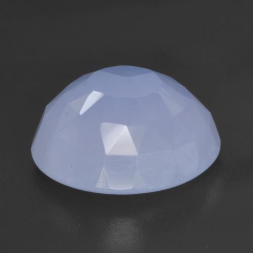 Calcedonio naturale blu da 5,57 ct, taglio rotondo, traslucido