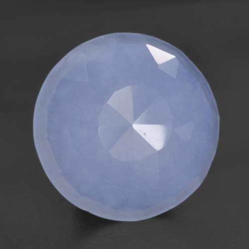 Calcedonio naturale blu da 5,57 ct, taglio rotondo, traslucido