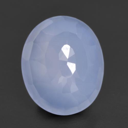 Calcedonio naturale blu da 4,26 ct, taglio ovale, traslucido