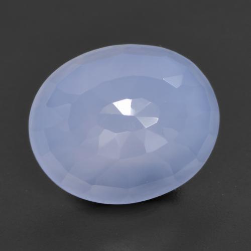 Calcedonio naturale blu da 4,26 ct, taglio ovale, traslucido