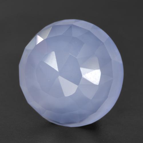 Calcedonio Blu violaceo naturale da 5.69 ct, Taglio rotondo, Traslucido