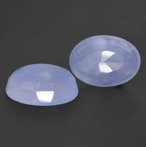Calcedonio naturale blu da 11,27 ct, taglio ovale, traslucido