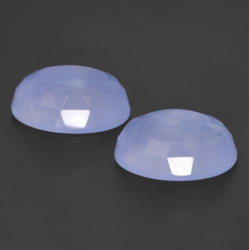Calcedonio naturale blu da 11,27 ct, taglio ovale, traslucido