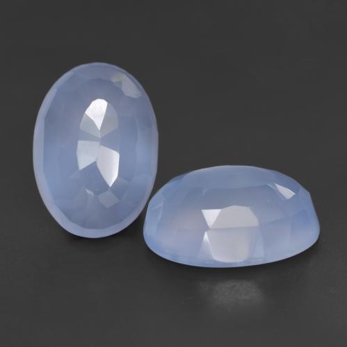 Gemme di Calcedonio Blu violaceo naturale da 11.54 ct, Taglio ovale, Traslucido