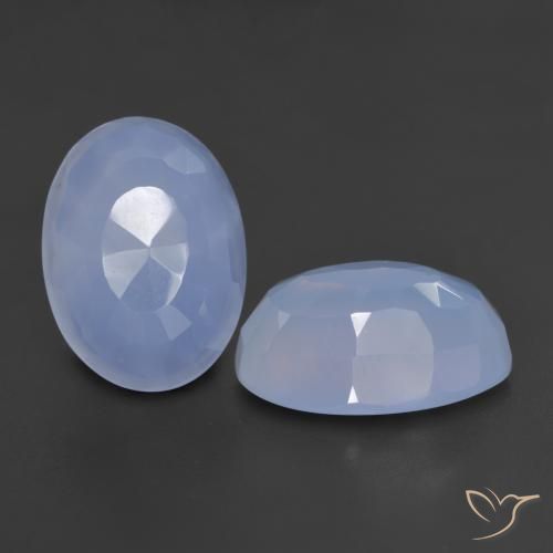 Gemme di Calcedonio Blu violaceo naturale da 11.06 ct, Ovale, Traslucido