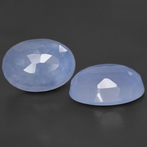 Gemme di Calcedonio Blu violaceo naturale da 11.93 ct, Taglio ovale, Traslucido