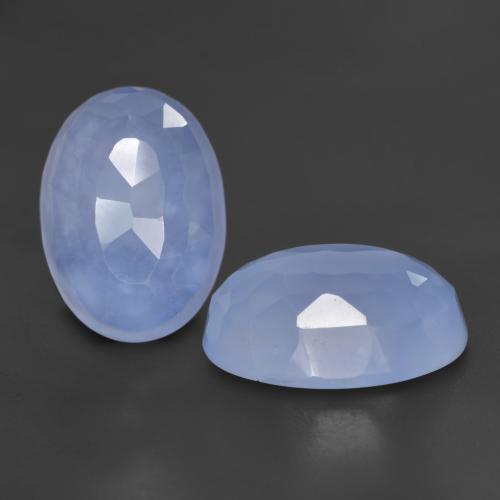 Gemme di Calcedonio Blu violaceo naturale da 11.93 ct, Taglio ovale, Traslucido