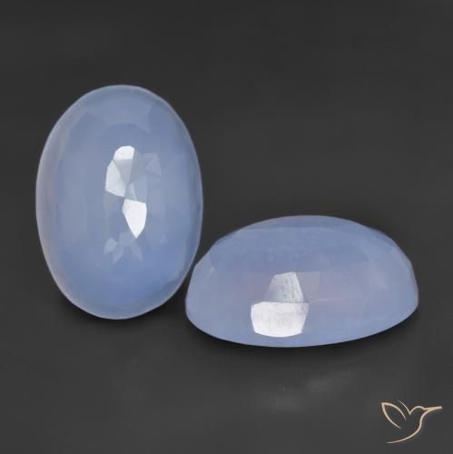 Gemme di Calcedonio Blu violaceo naturale da 11.14 ct, Ovale, Traslucido
