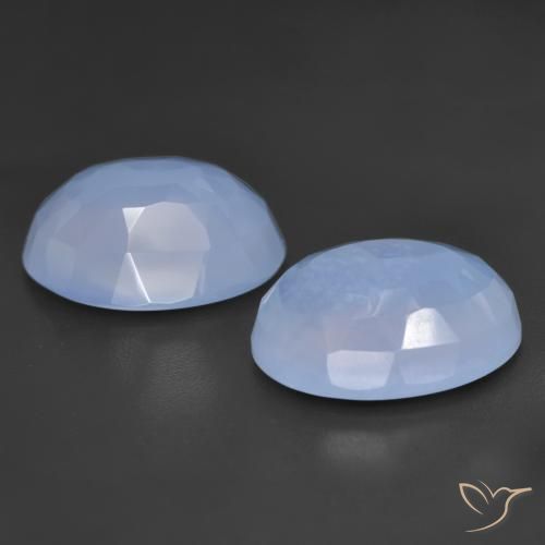 Gemme di Calcedonio Blu violaceo naturale da 11.14 ct, Ovale, Traslucido