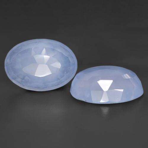 Calcedonio naturale blu da 10,15 ct, taglio ovale, traslucido