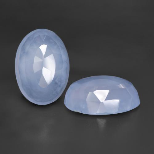 Calcedonio naturale blu da 10,15 ct, taglio ovale, traslucido