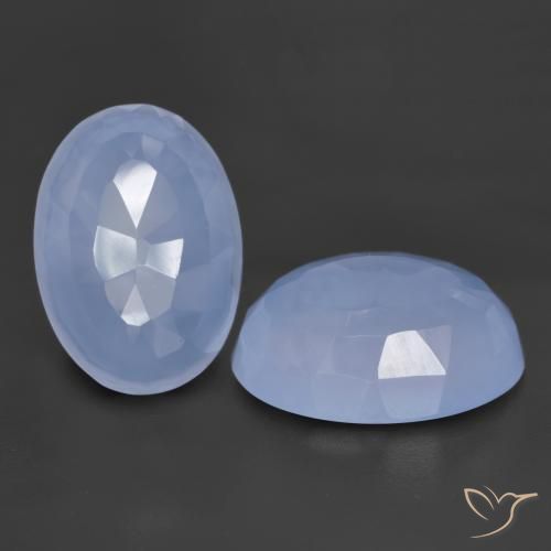 Gemme di Calcedonio Blu violaceo naturale da 11.62 ct, Ovale, Traslucido