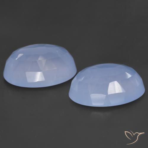 Gemme di Calcedonio Blu violaceo naturale da 11.62 ct, Ovale, Traslucido