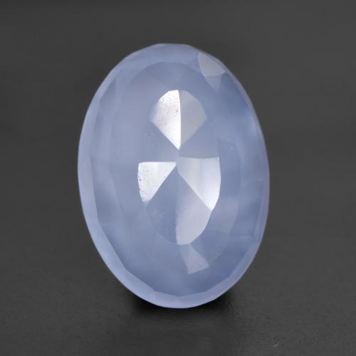 Calcedonio naturale blu da 4,85 ct, taglio ovale, traslucido