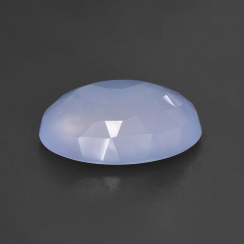 Calcedonio naturale blu da 4,85 ct, taglio ovale, traslucido