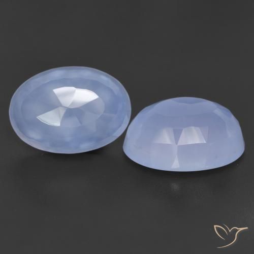 12.02ctw Naturale Blu violaceo Calcedonio, Ovale, Traslucido