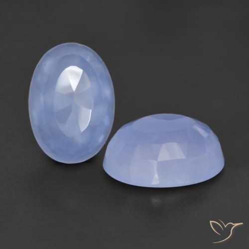 Gemme di Calcedonio Blu violaceo naturale da 12.02 ct, Ovale, Traslucido