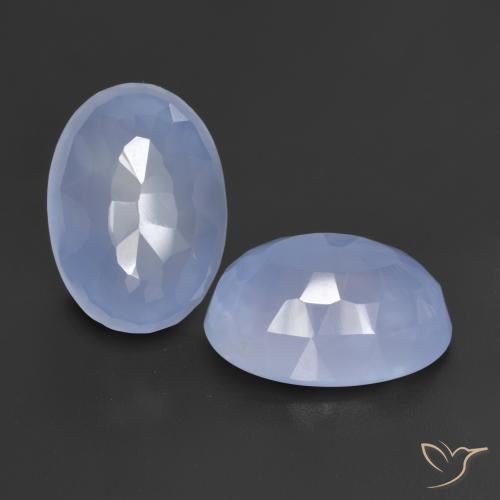 Gemme di Calcedonio Blu violaceo naturale da 11.46 ct, Ovale, Traslucido